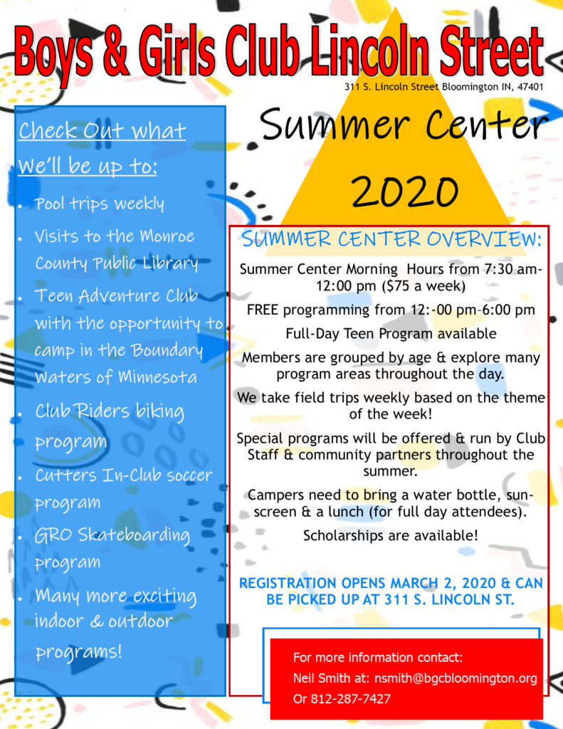 Summercenterad2020 Boys & Girls Clubs of Bloomington