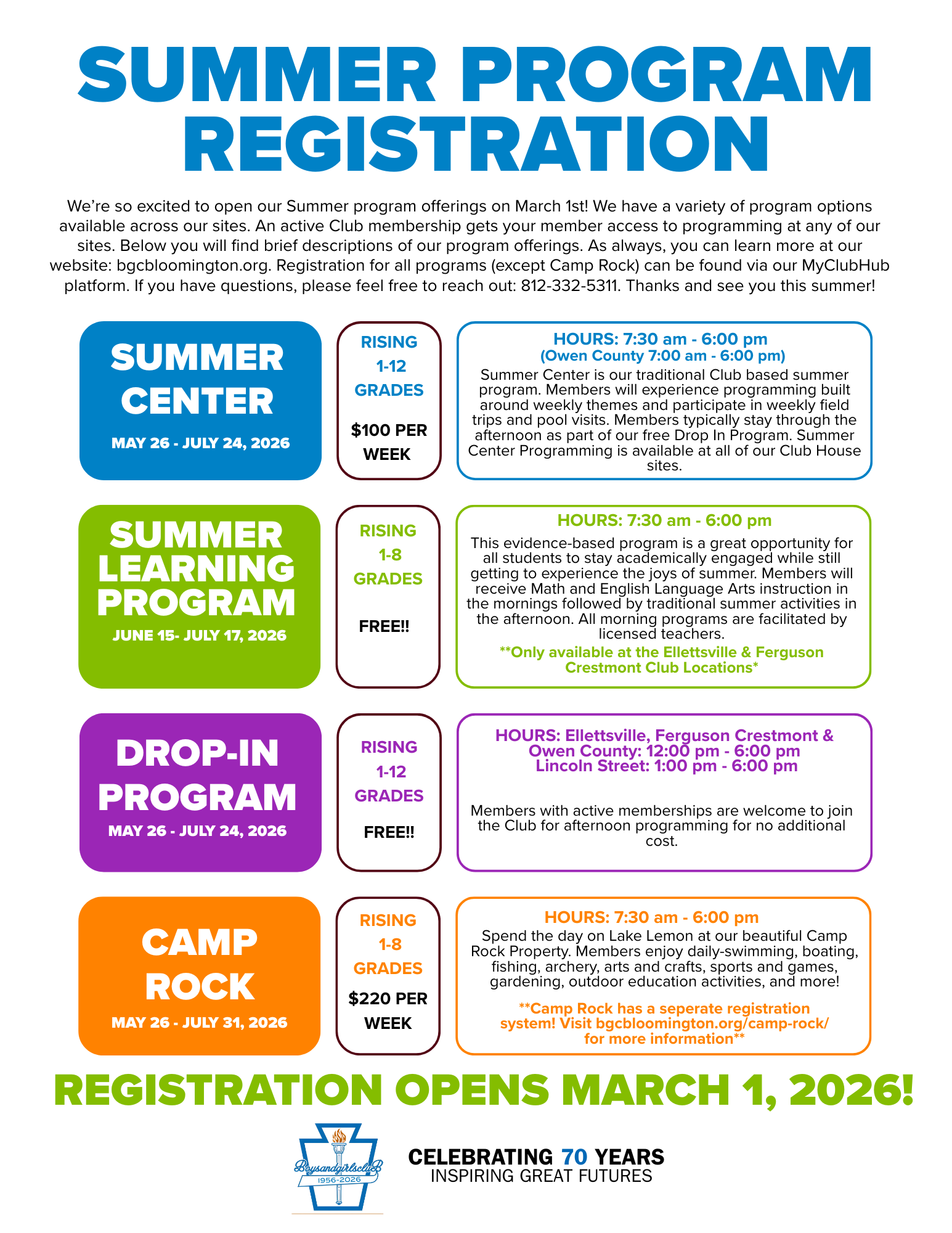 Summer Programs 2026